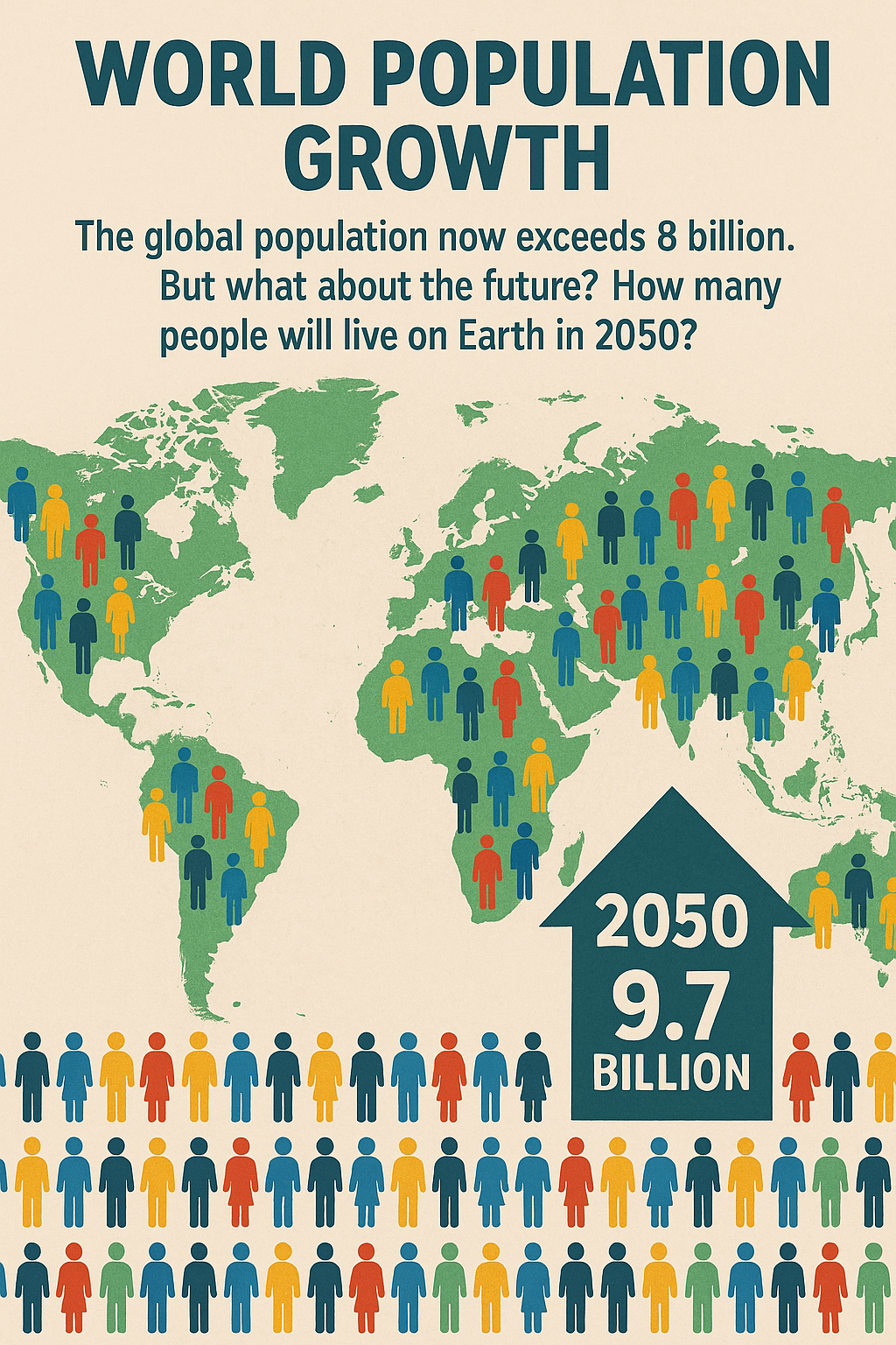 Hoeveel mensen zijn er op de wereld in 2050?